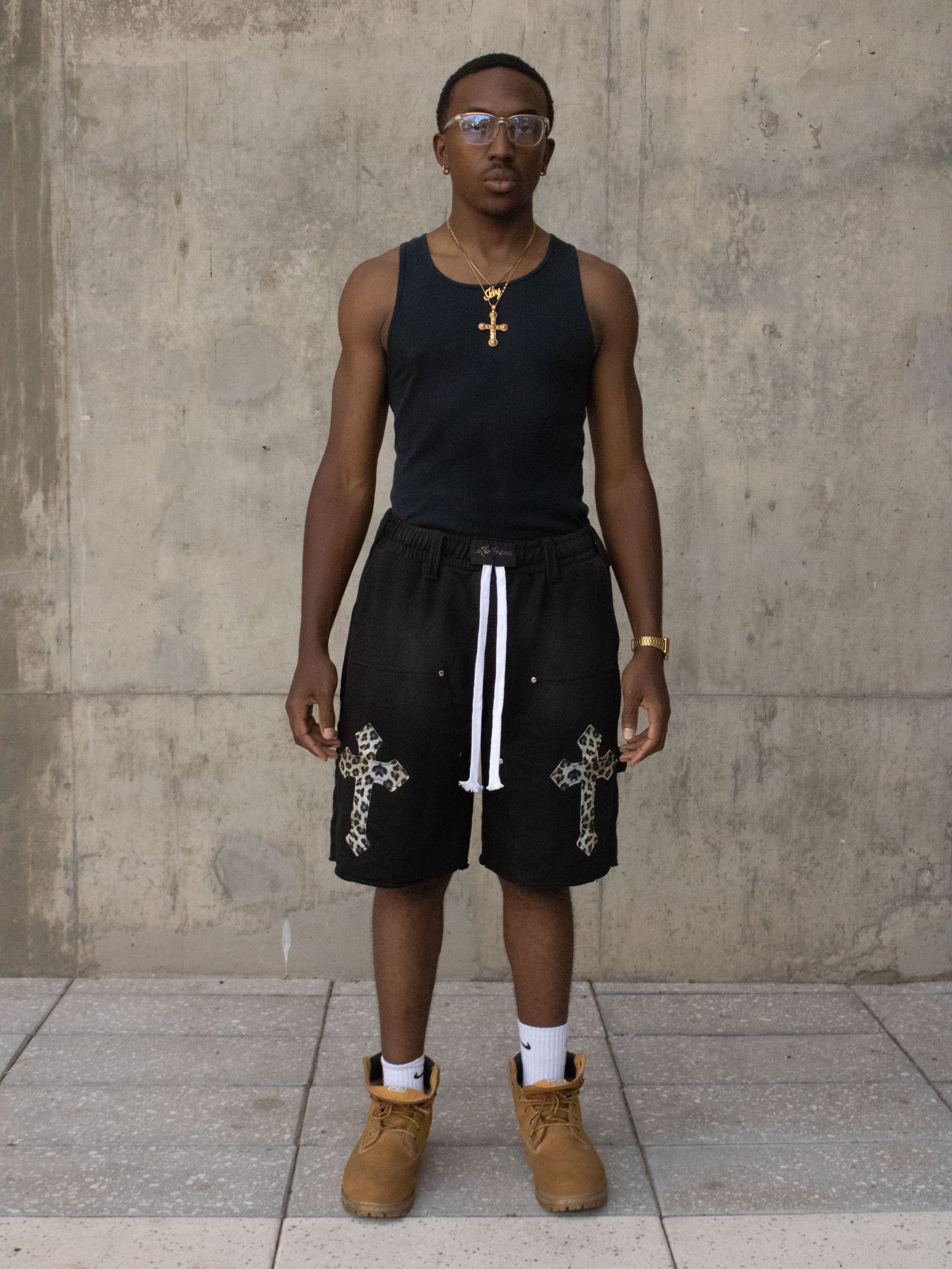 DOUBLE KNEE BAGGY CROSS SHORTS