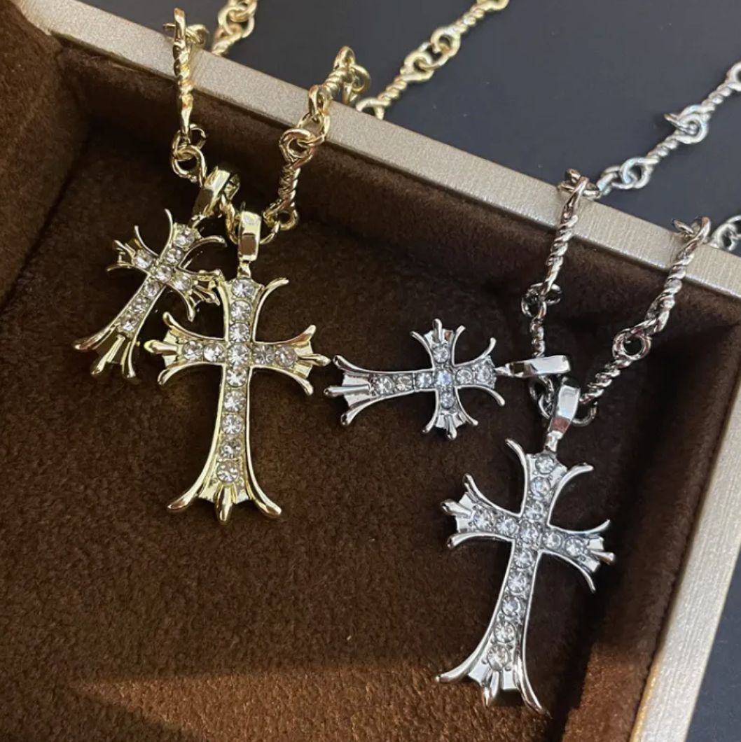 Double Cross Necklace