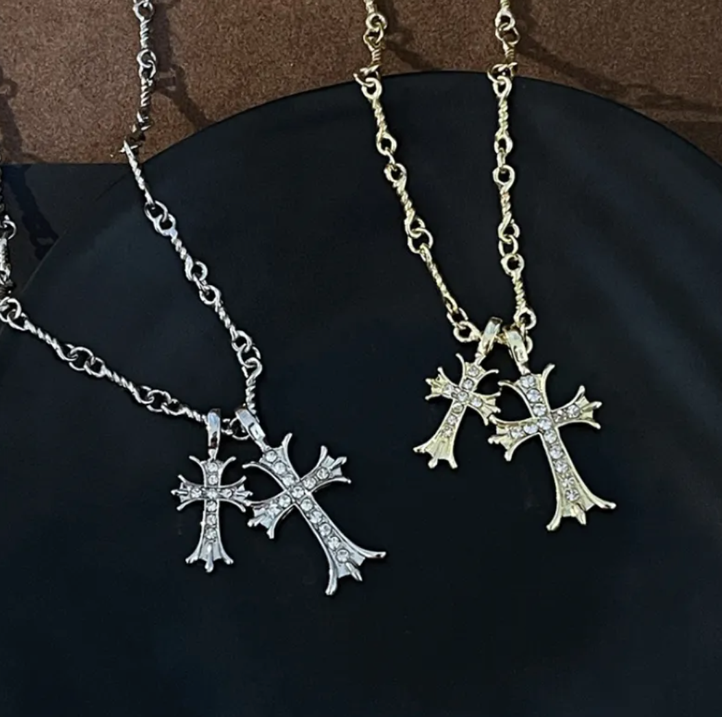 Double Cross Necklace