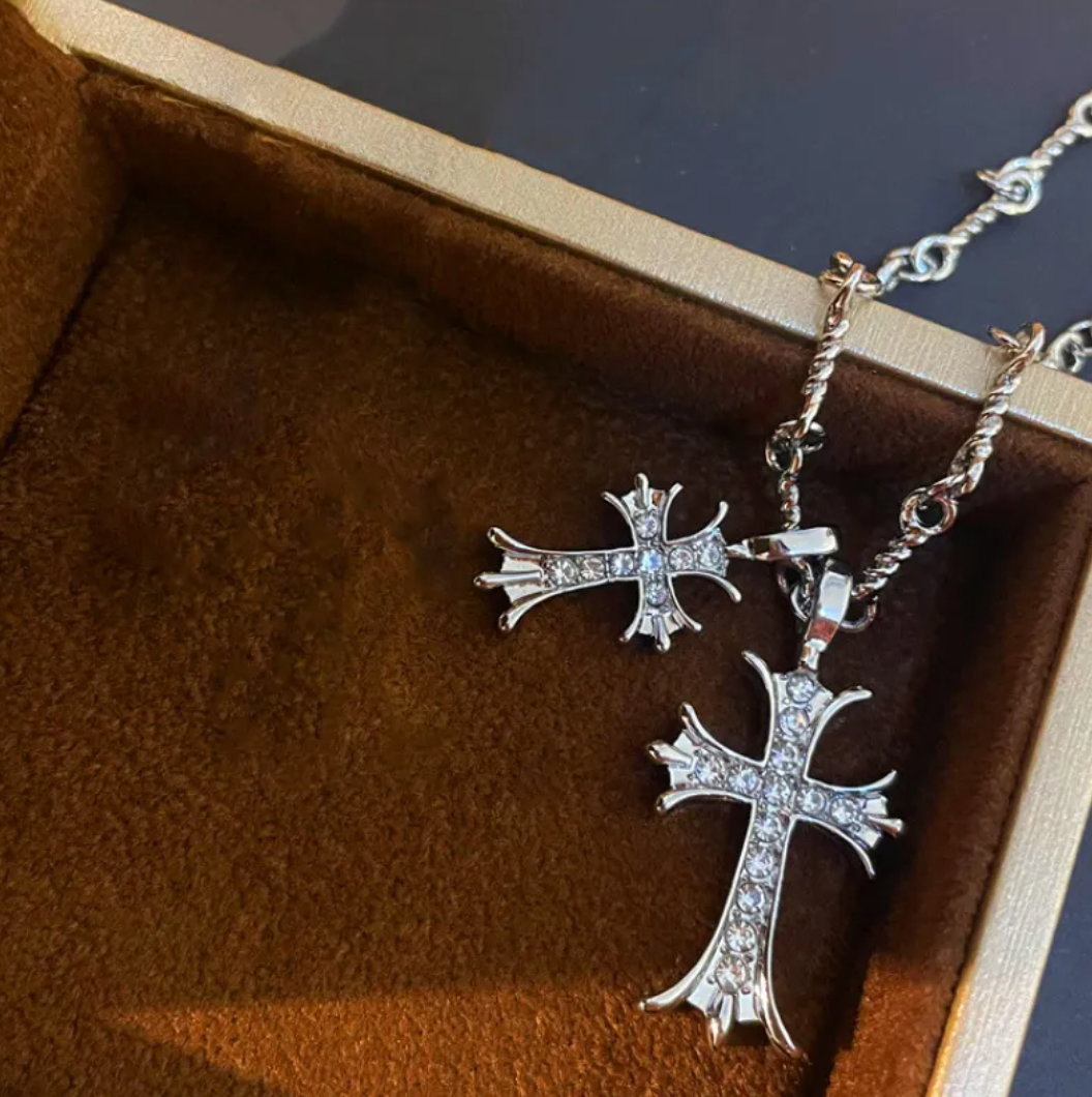 Double Cross Necklace
