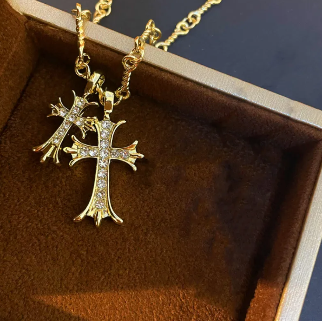 Double Cross Necklace