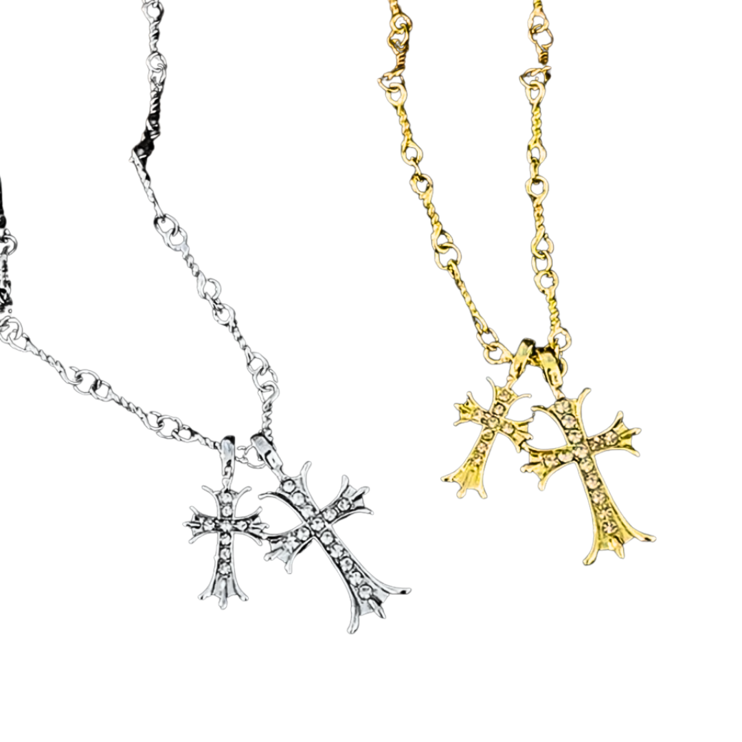 Double Cross Necklace